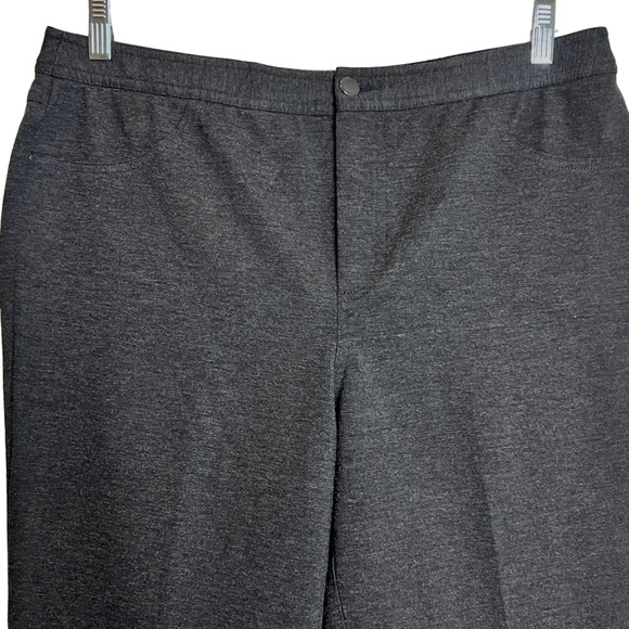 JM Collection Knit Pants Size 14 Gray Straight Leg Faux Pockets Heavyweight - Picture 2 of 6